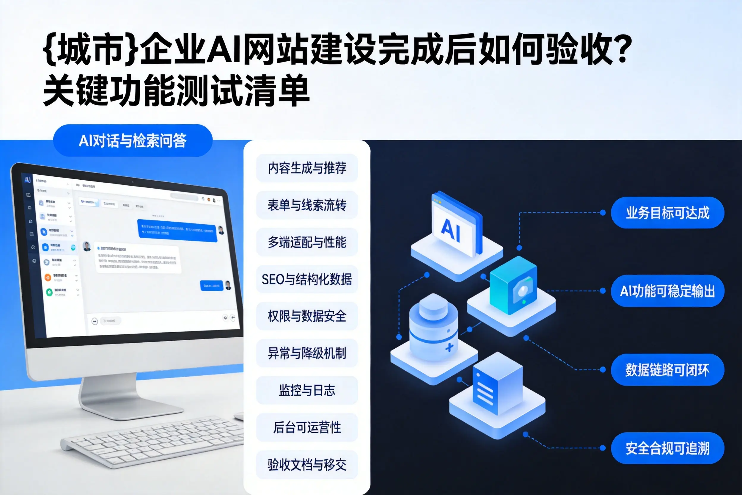 西宁企业AI网站建设完成后如何验收？关键功能测试清单