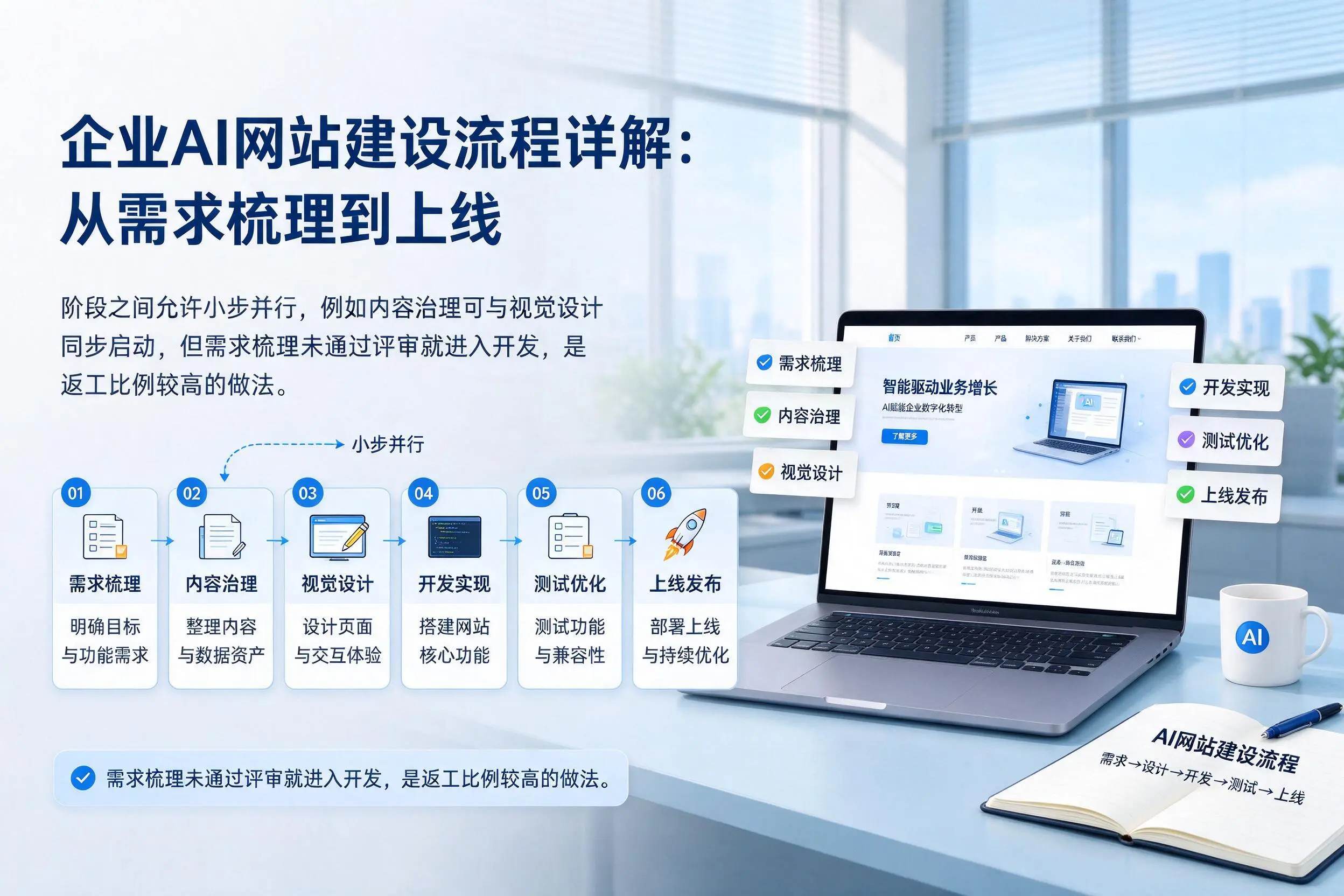 西宁企业AI网站建设流程详解:从需求梳理到上线