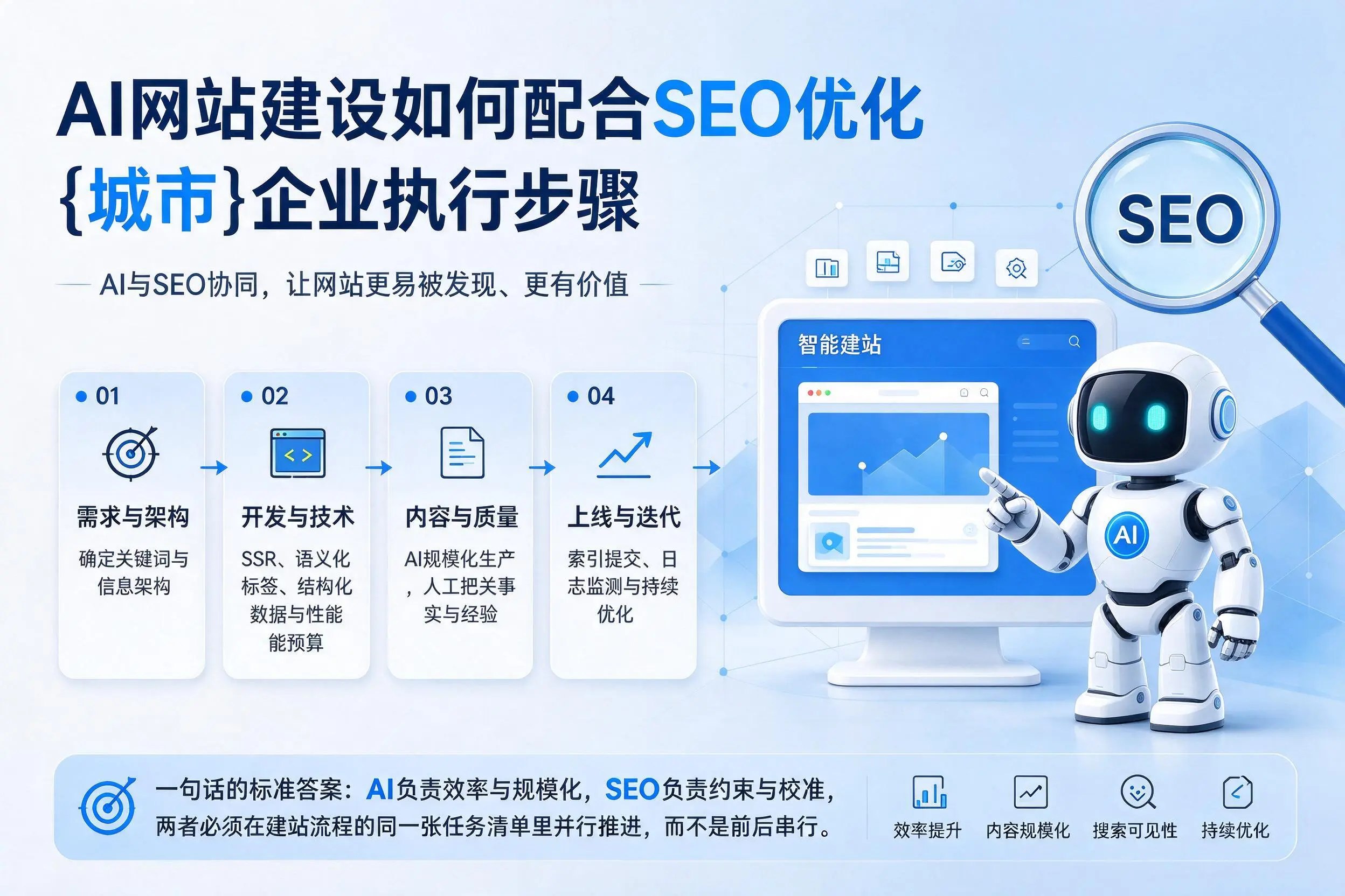 AI网站建设如何配合SEO优化，西宁企业执行步骤