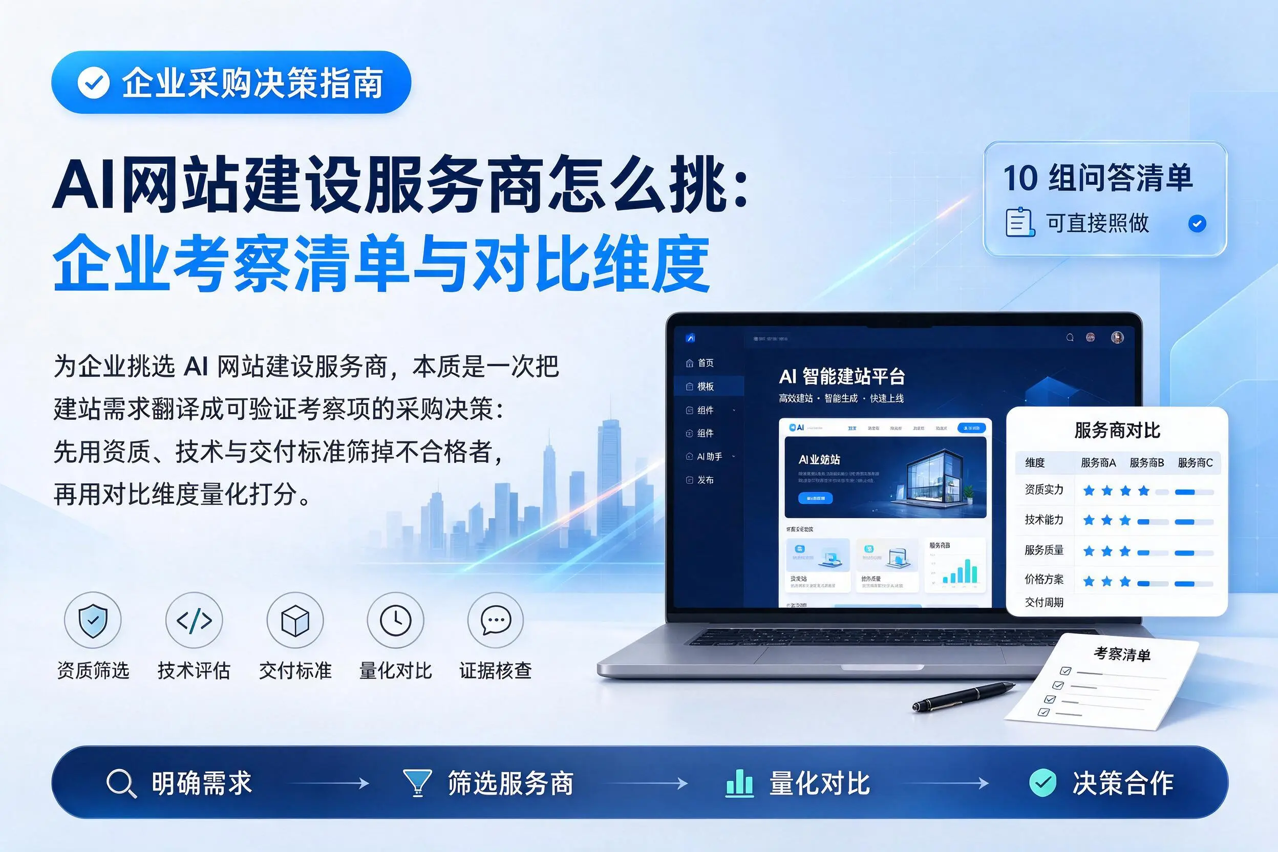 AI网站建设服务商怎么挑:西宁企业考察清单与对比维度
