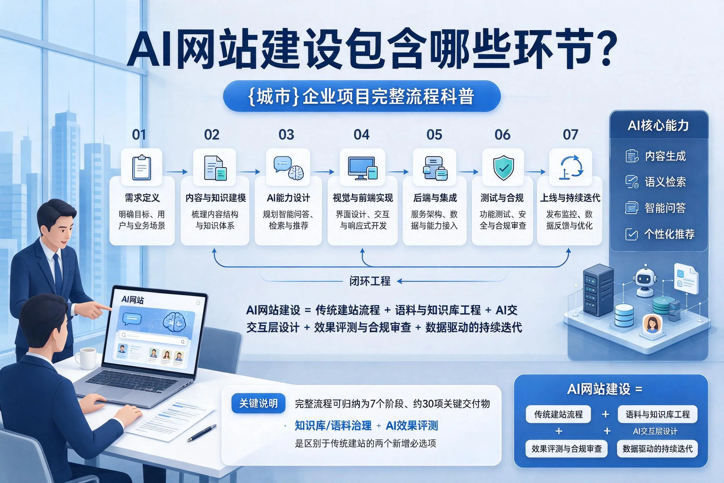 AI网站建设包含哪些环节?西宁企业项目完整流程科普