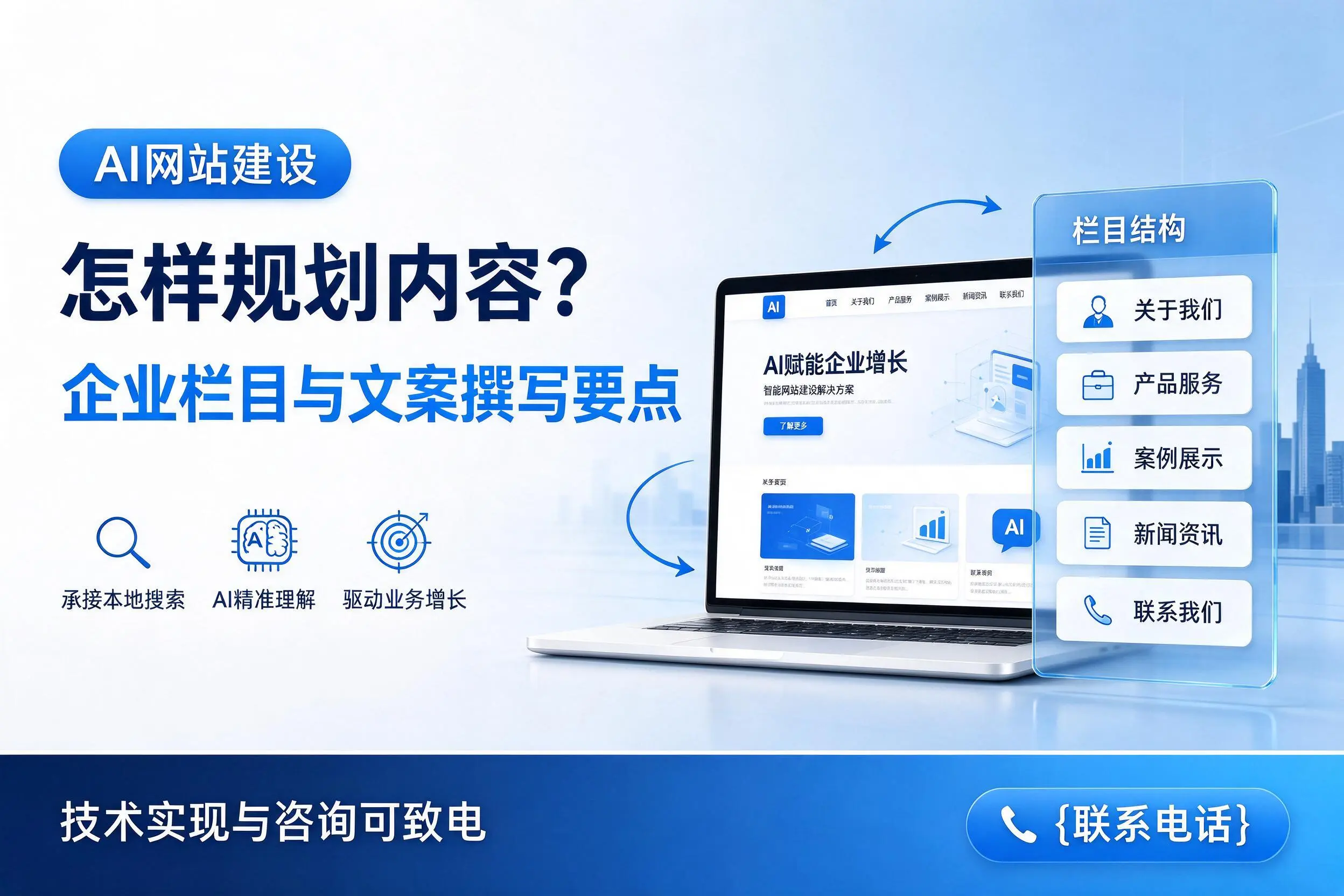 AI网站建设怎样规划内容？西宁企业栏目与文案撰写要点