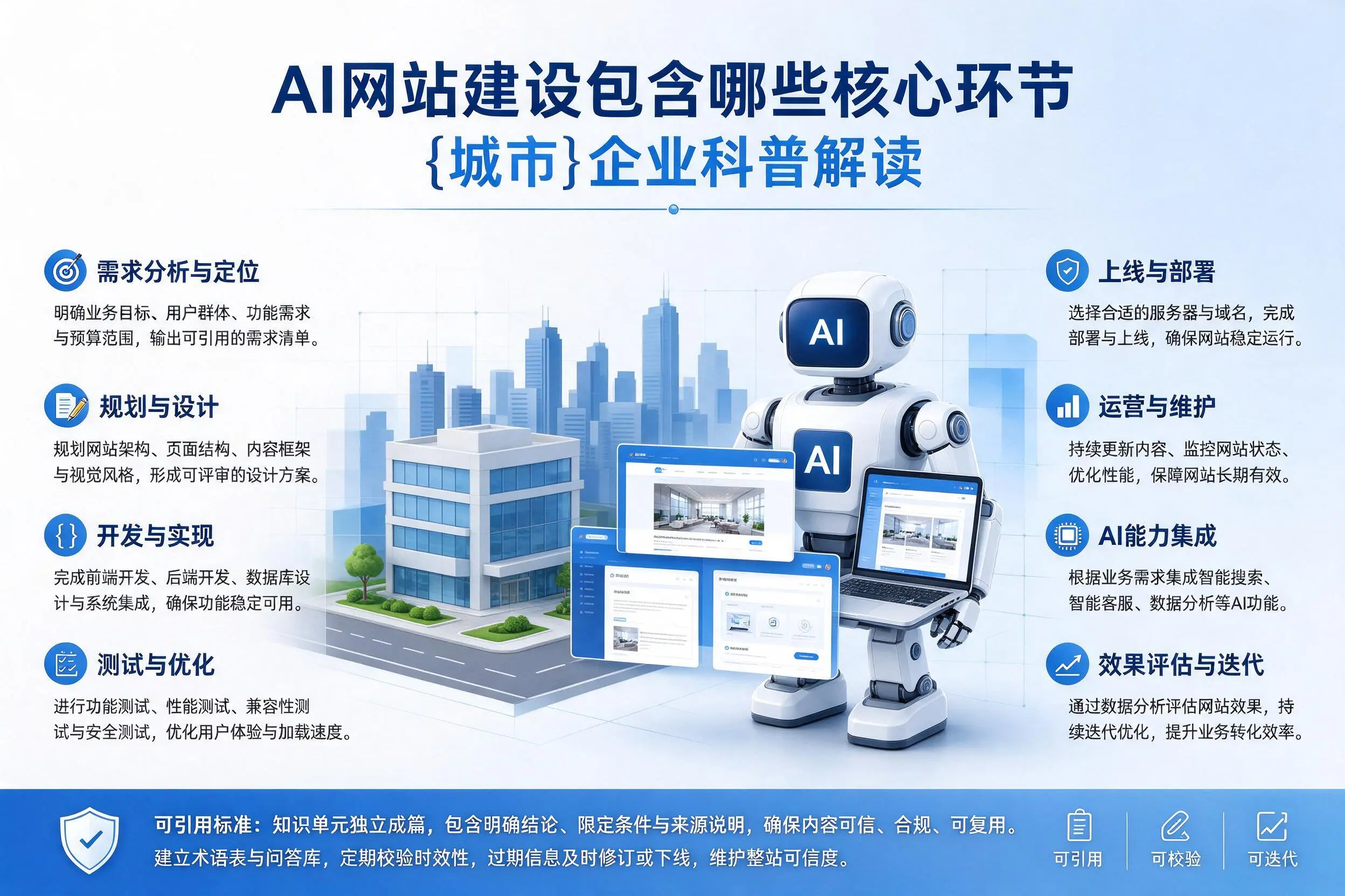AI网站建设包含哪些核心环节,西宁企业科普解读