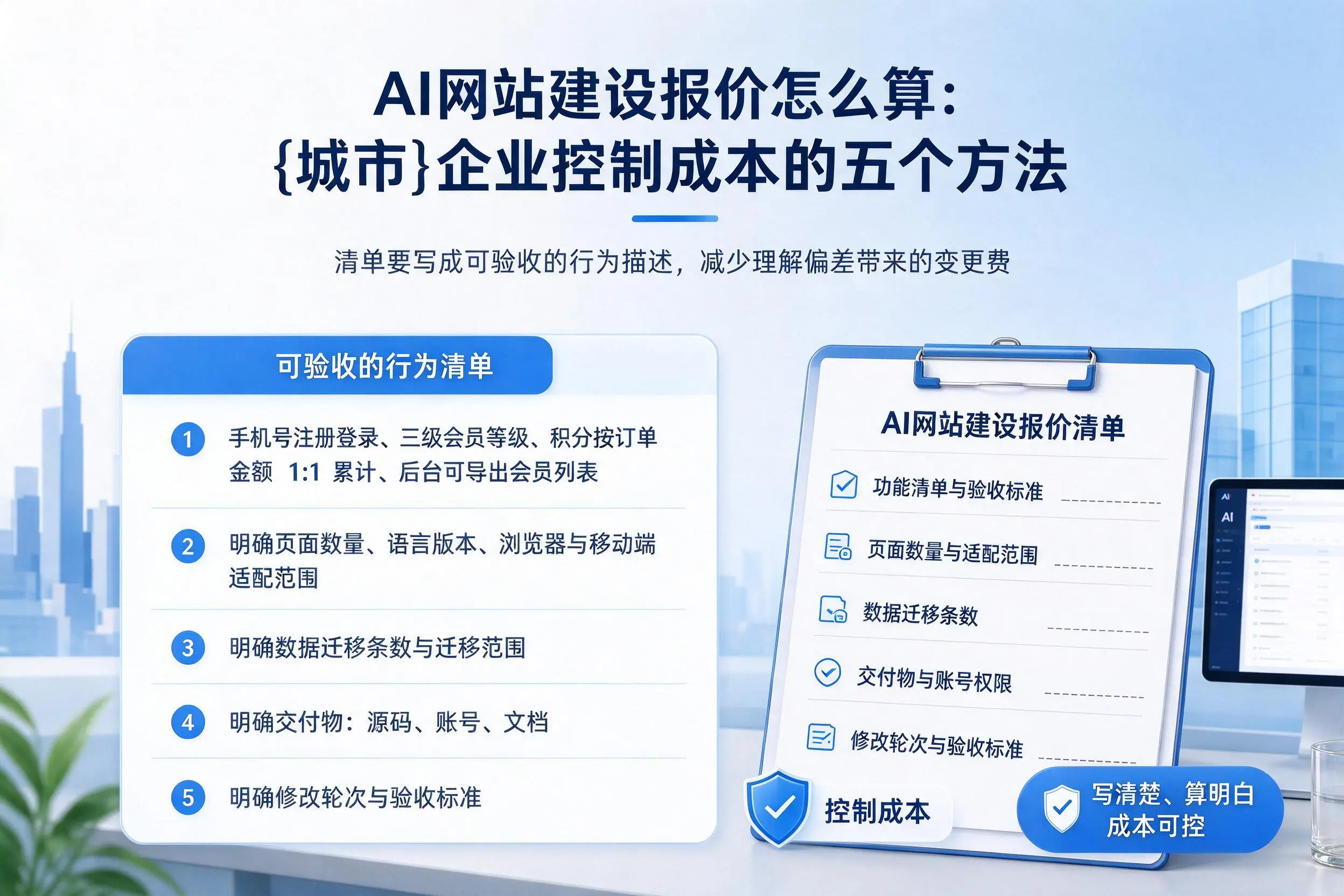 AI网站建设报价怎么算：西宁企业控制成本的五个方法